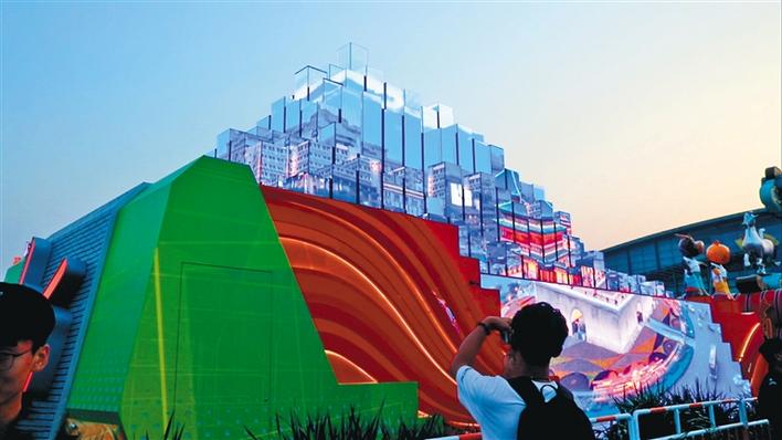 陕西彩车亮相北京奥林匹克公园